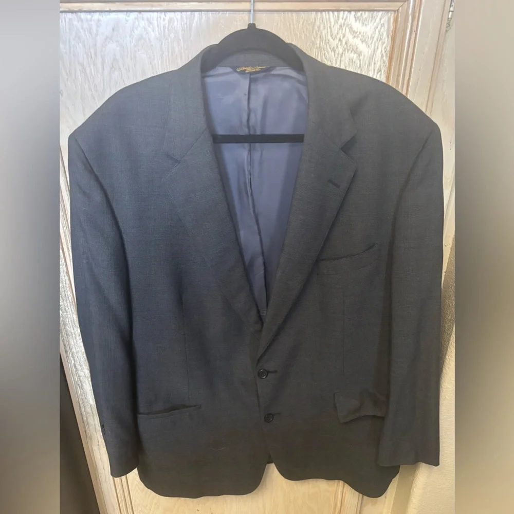 Brooks Brothers Jacket Mens 46R Blazer Wool Makers Brooksease Suit Coat USA READ